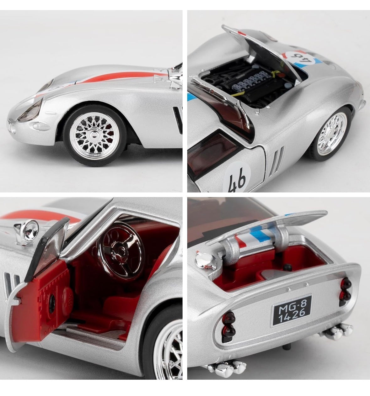 Ferrari 250 GTO 1:32 Scale Silver