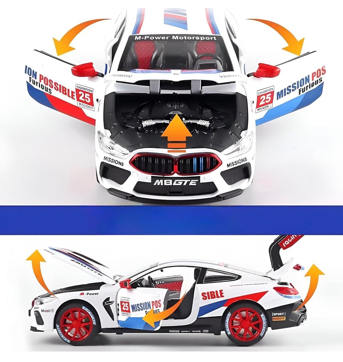 BMW M8 GTE 1:32 Scale White