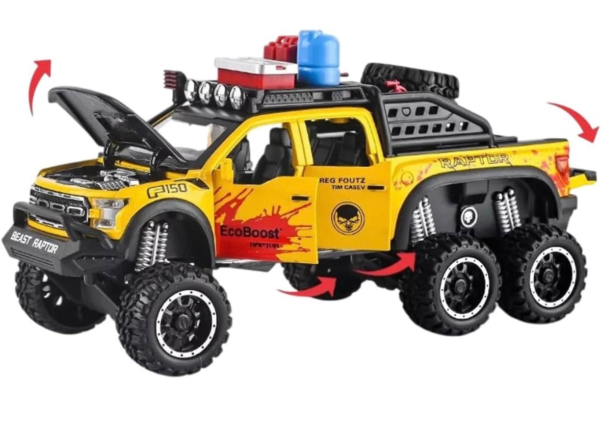 Ford Raptor F150 Truck 1:28 Scale Yellow