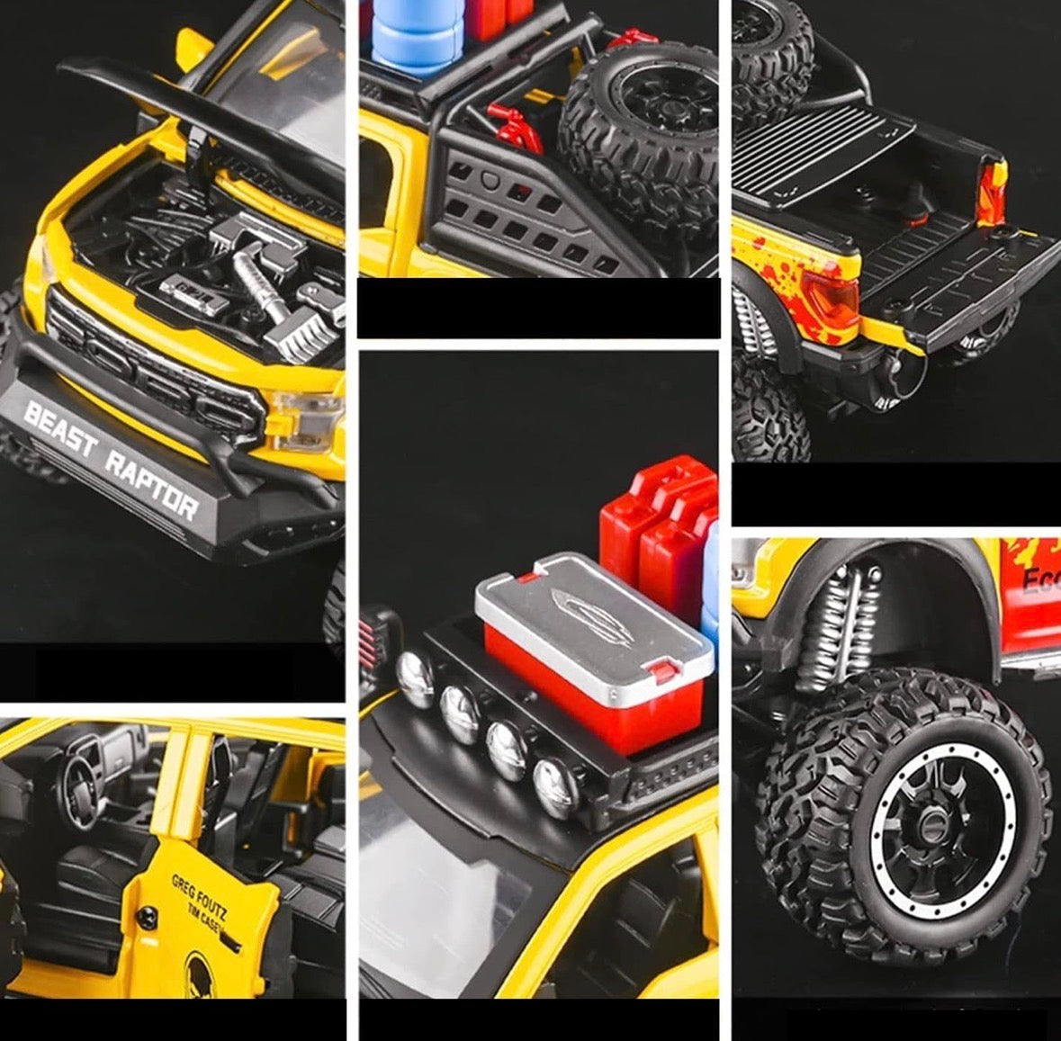 Ford Raptor F150 Truck 1:28 Scale Yellow